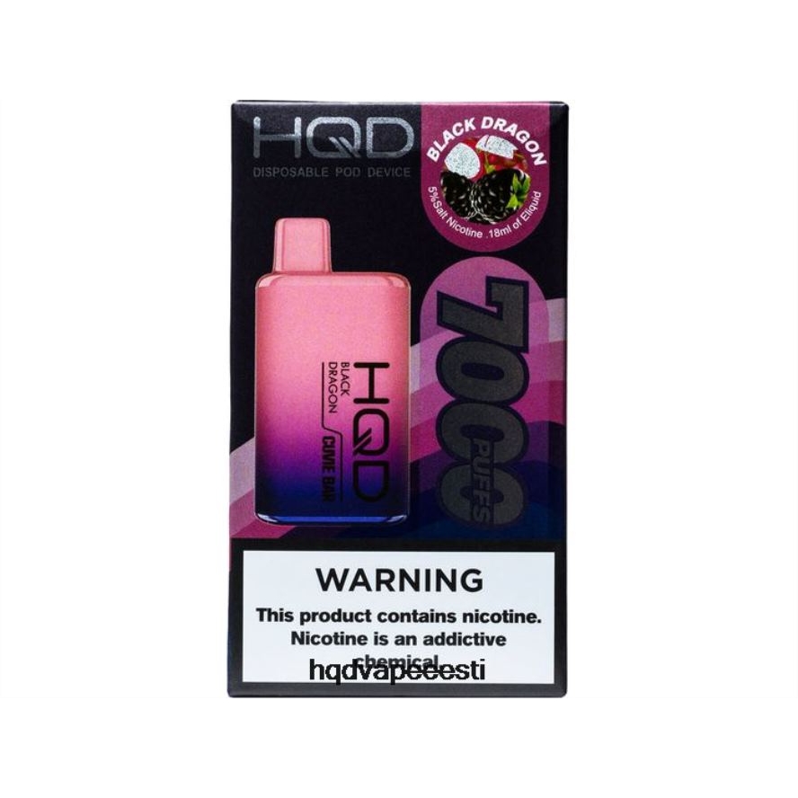 HQD CUVIE BAR ühekordselt kasutatavad V68JF131 must draakon - HQD Vape Shop