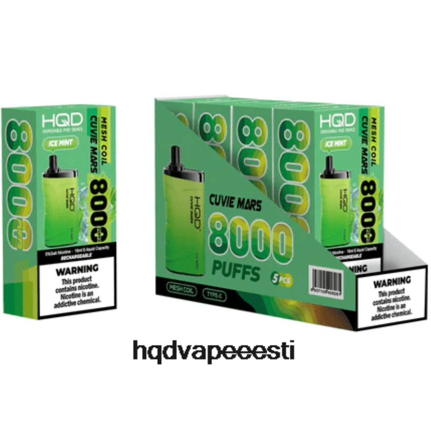 HQD CUVIE MARS ühekordselt kasutatavad V68JF201 jää piparmünt - HQD Vape Shop