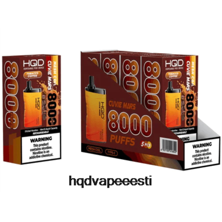 HQD CUVIE MARS ühekordselt kasutatavad V68JF264 tubaka kohv - HQD Vape Best Flavor