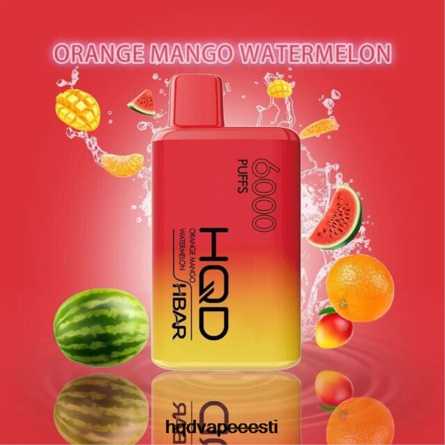 HQD HBAR 6000 pahvi V68JF54 apelsini mango arbuus - HQD Vape Best Flavor