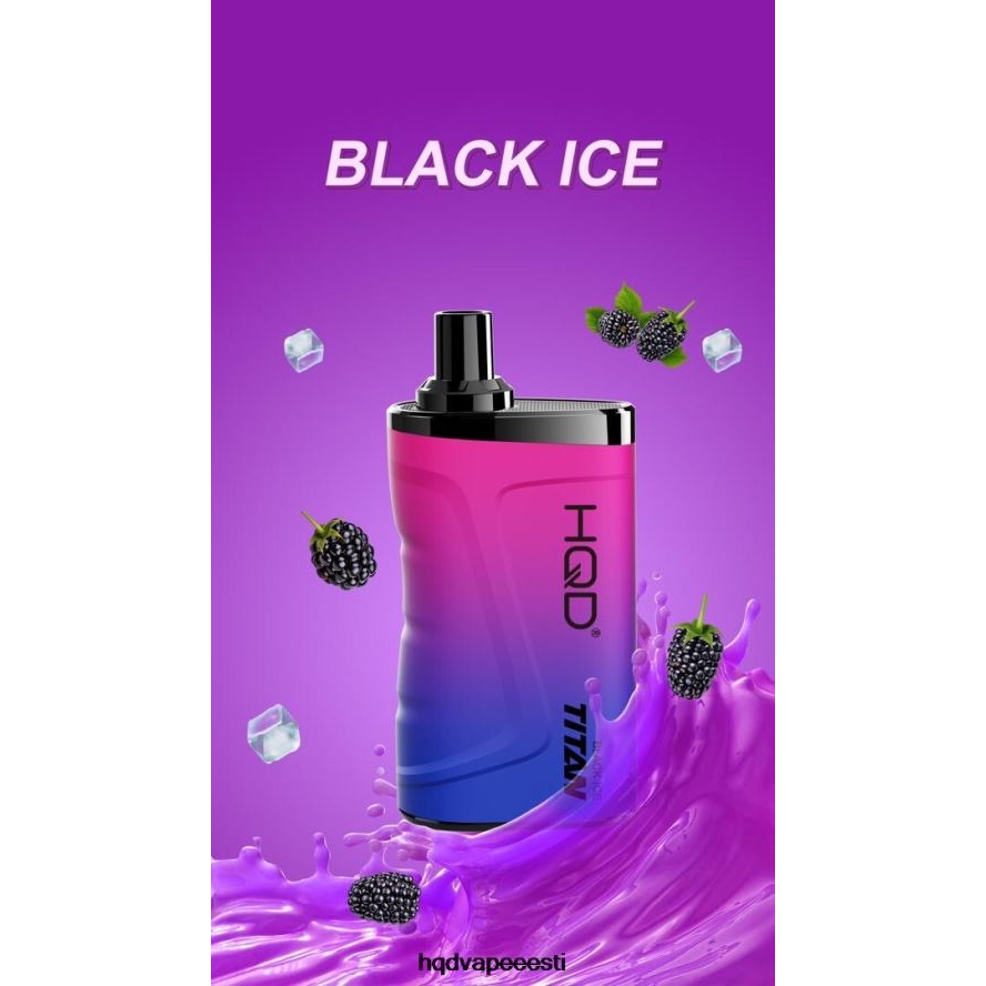 HQD TITAN 7000 pahvi V68JF14 must jää - HQD Vape Best Flavor