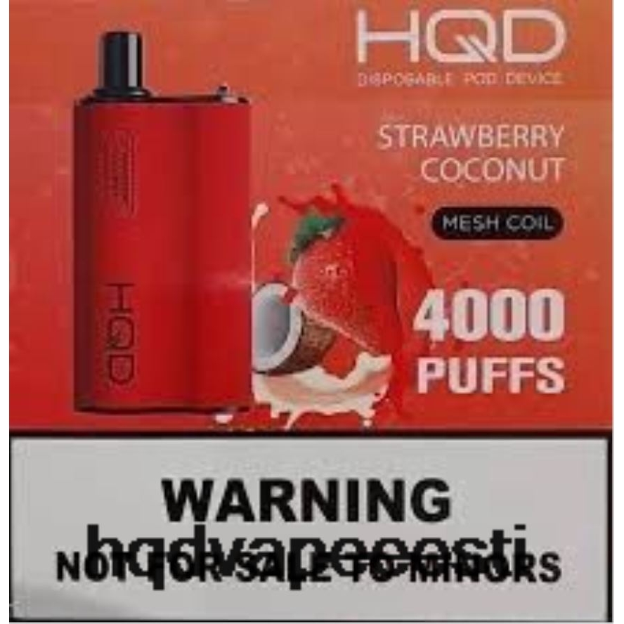 HQD BOX 4000 pahvi V68JF112 maasika kookospähkel - HQD Vape For Sale