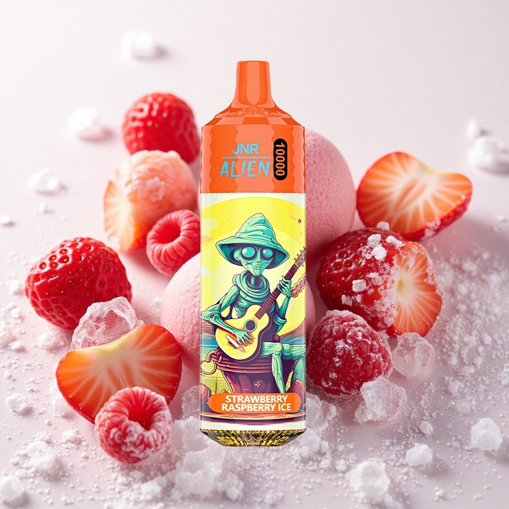 Maasika-Vaarik Jäätis JNR Alien 10000 Puffs 20ml Tüüp-C Kiirlaadimine