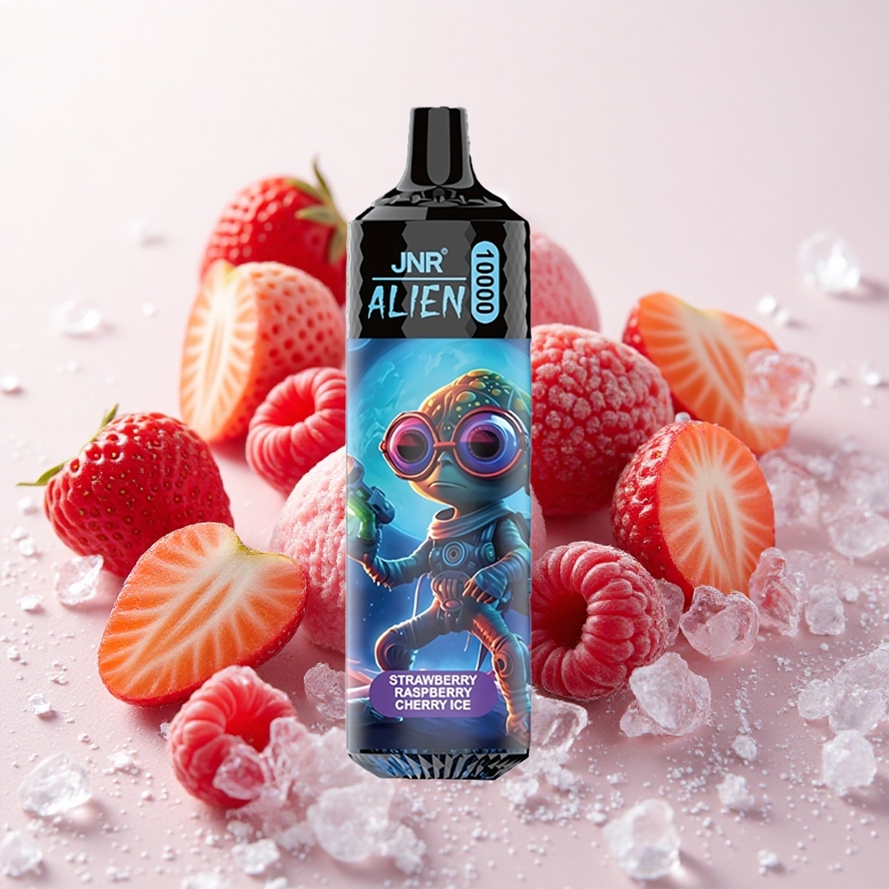 Maasika vaarika kirss jää JNR Alien 10000 Puffs 850mAh aku 20ml e-vedelik