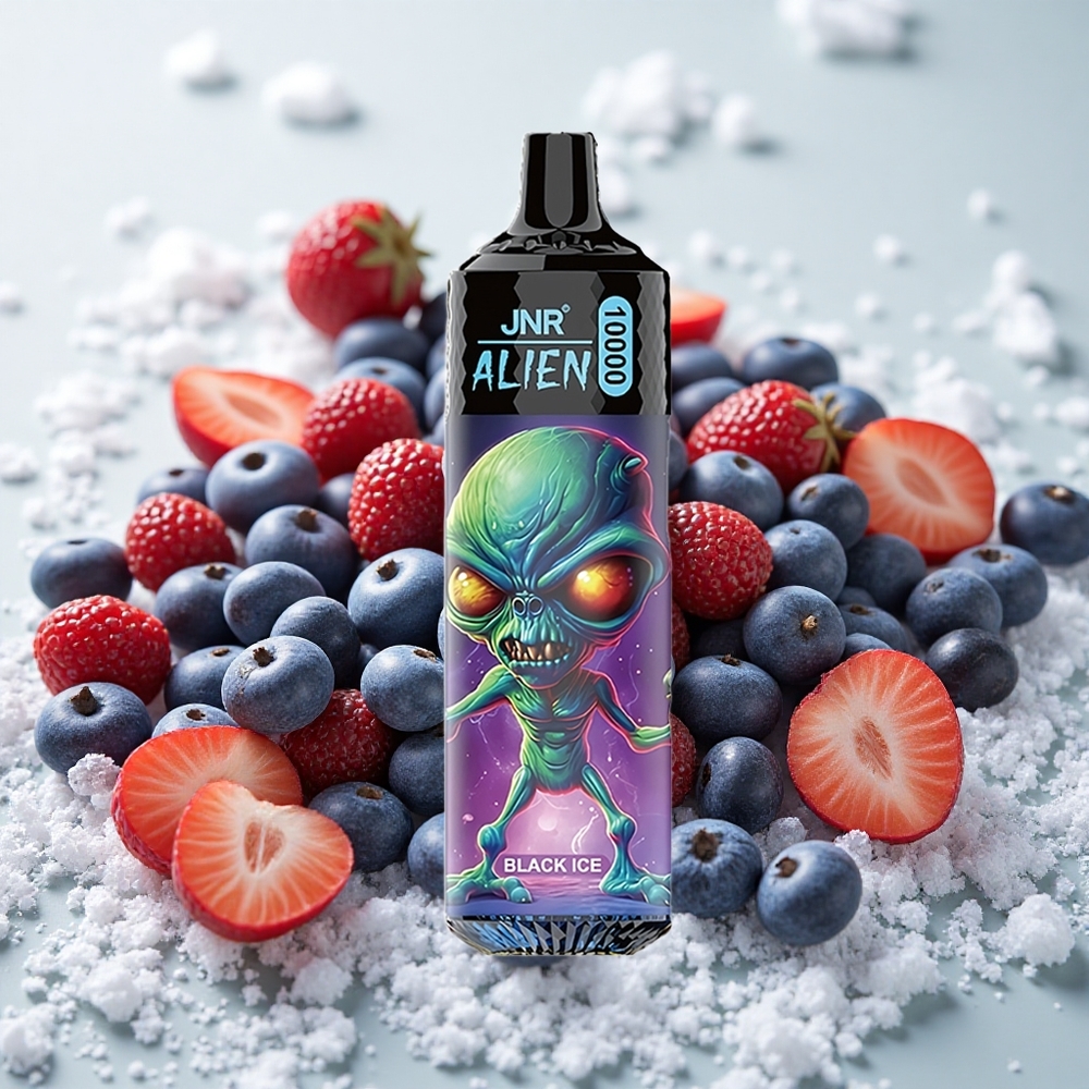Must Jõmmi JNR Alien 10000 Puffs Ühekordne Vape Must jää