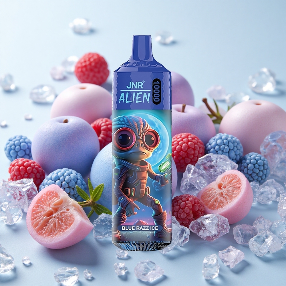 Sinine sõstar-jää JNR Alien 10000 Puffs 850mAh aku ja LED-valgustusega