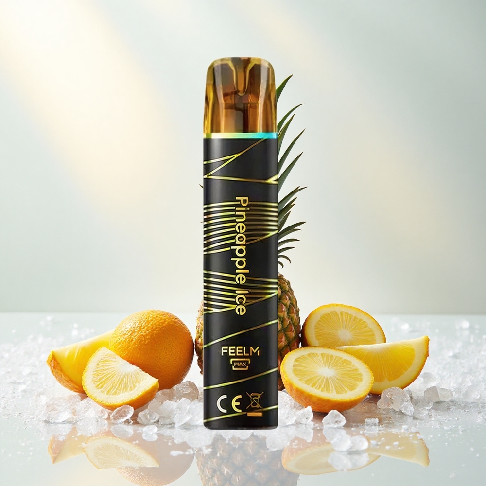 Ananass-Jää JNR Black&Golden 600+200 Puffs Ühekordne Vape