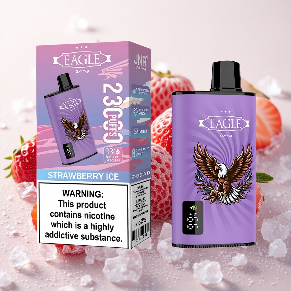 Maasika-Jää JNR EAGLE Smart 23000 Puffs Ühekordne Vape 1.0ohm Mesh Coil