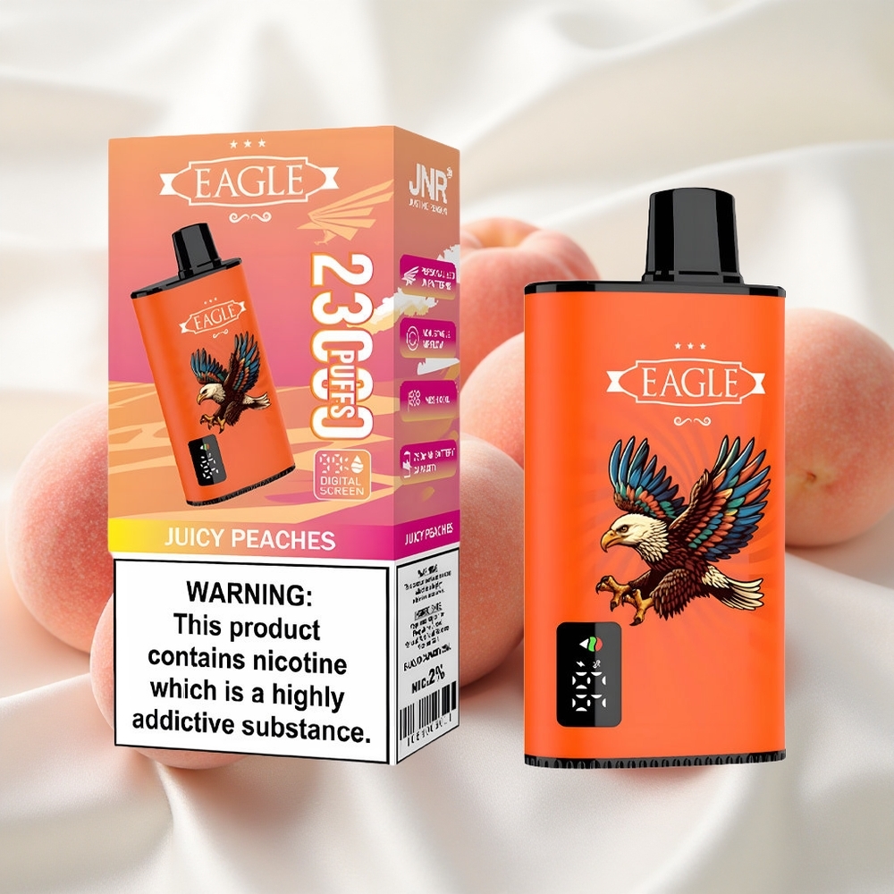 Mahlased Virsikud JNR EAGLE Smart 23000 Puffs Digitaalne Ekraan 1.0ohm Mesh Mähis