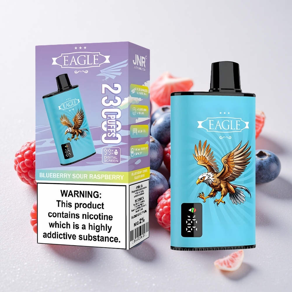Mustikas-Hapukarva JNR EAGLE Smart 23000 Puffs Digitaalne Ekraan 25ml e-vedelik