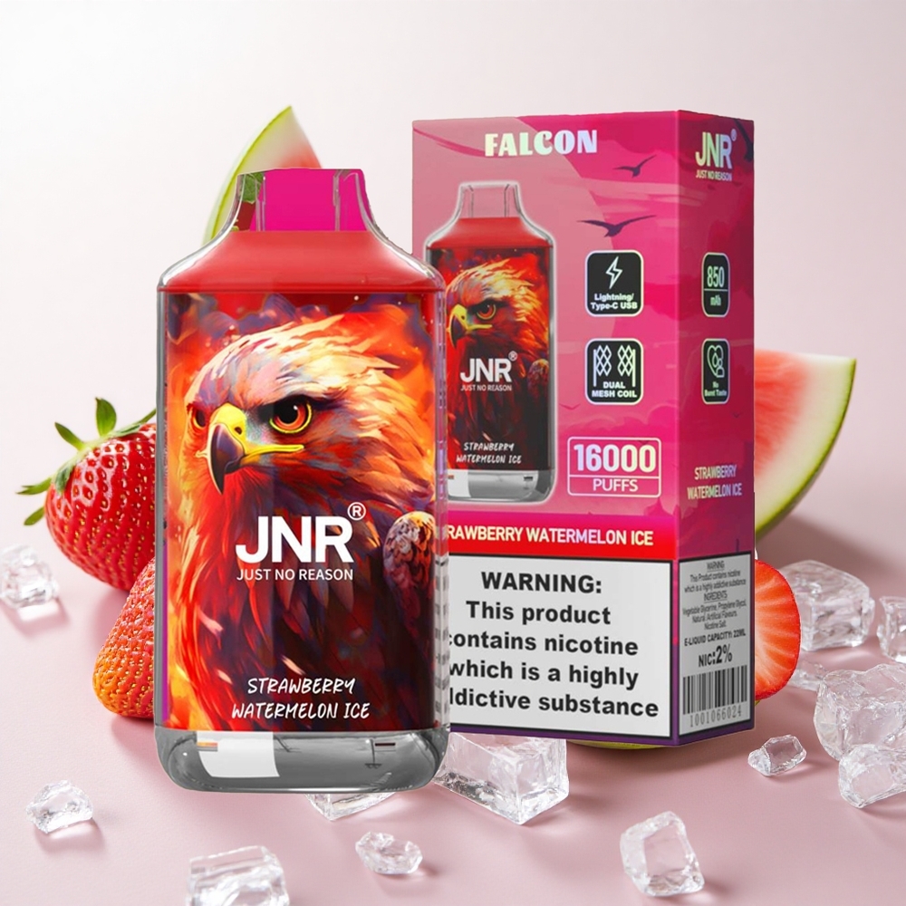 Maasika-Arbuusi Jäätis JNR Falcon 16000 Puffs 22ml Kahekordse Võrkkuumutiga