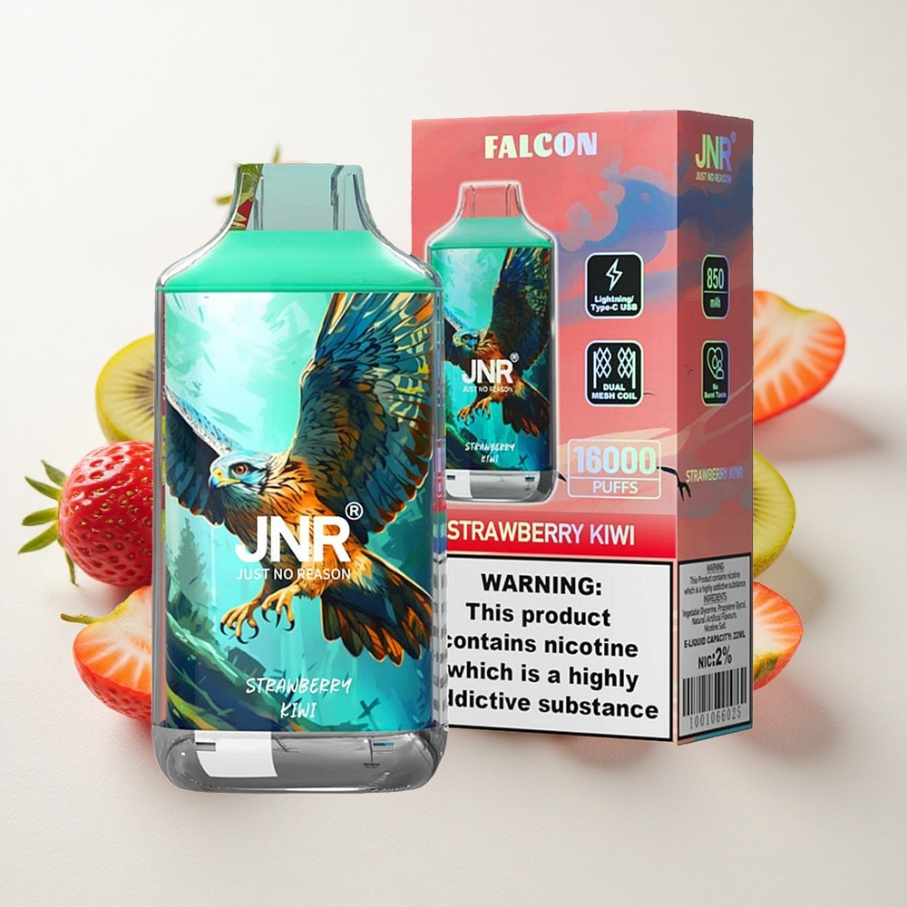 Maasika-Kiivi JNR Falcon 16000 Puffs 850 mAh Tüüp C Laadimine