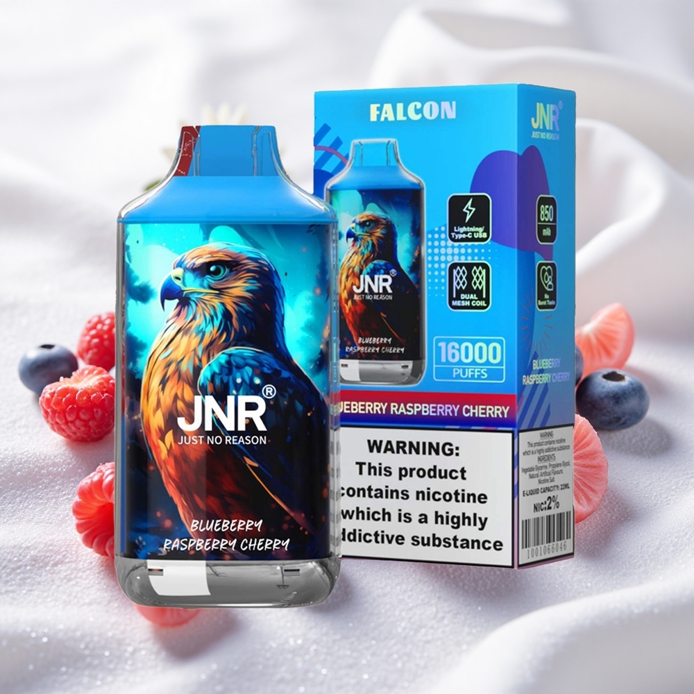 Mustikas Vaarikas Kirsipunane JNR Falcon 16000 Puffs 850 mAh 22ml