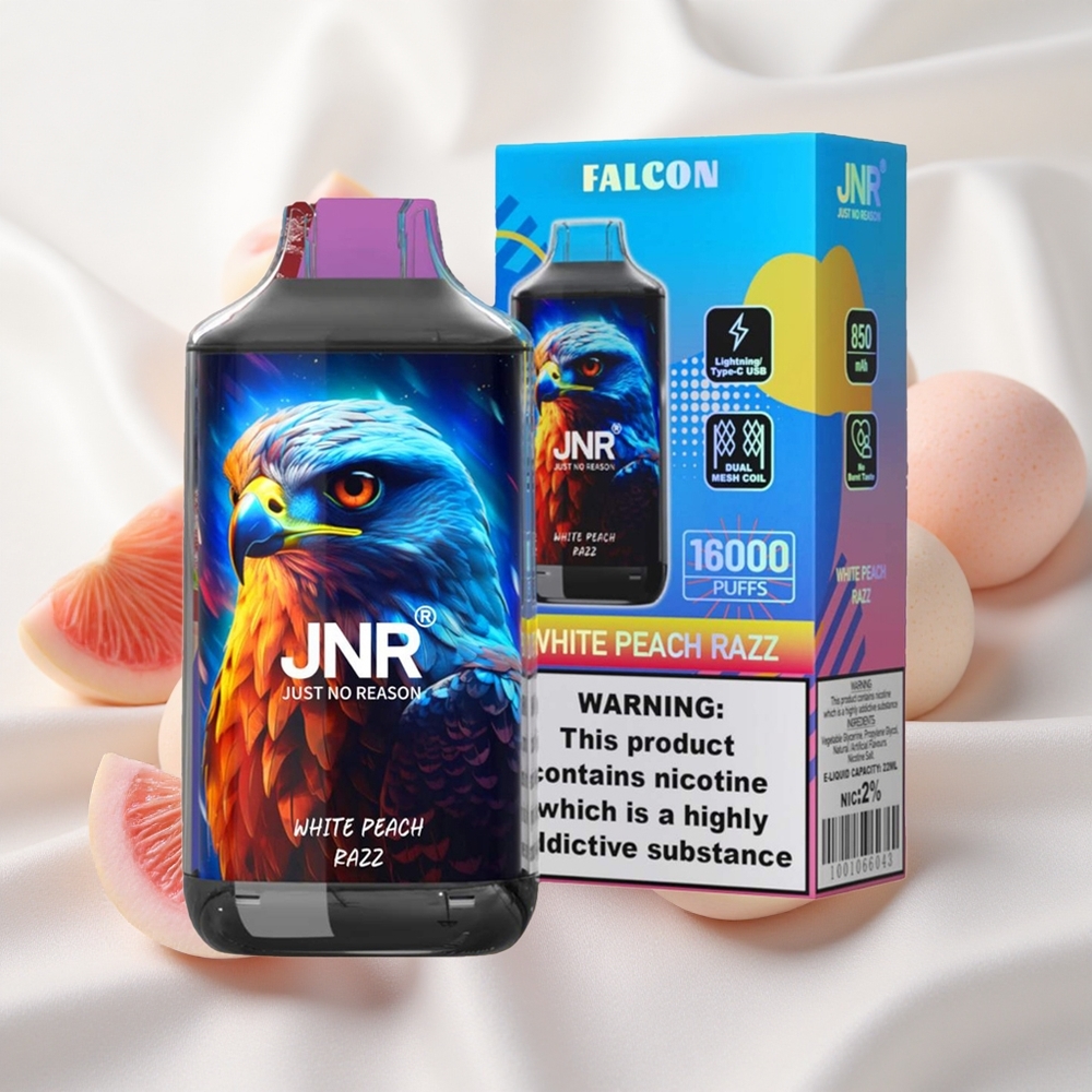 Valge virsik-murakas JNR Falcon 16000 Puffs Ühekordne Vape 850 mAh