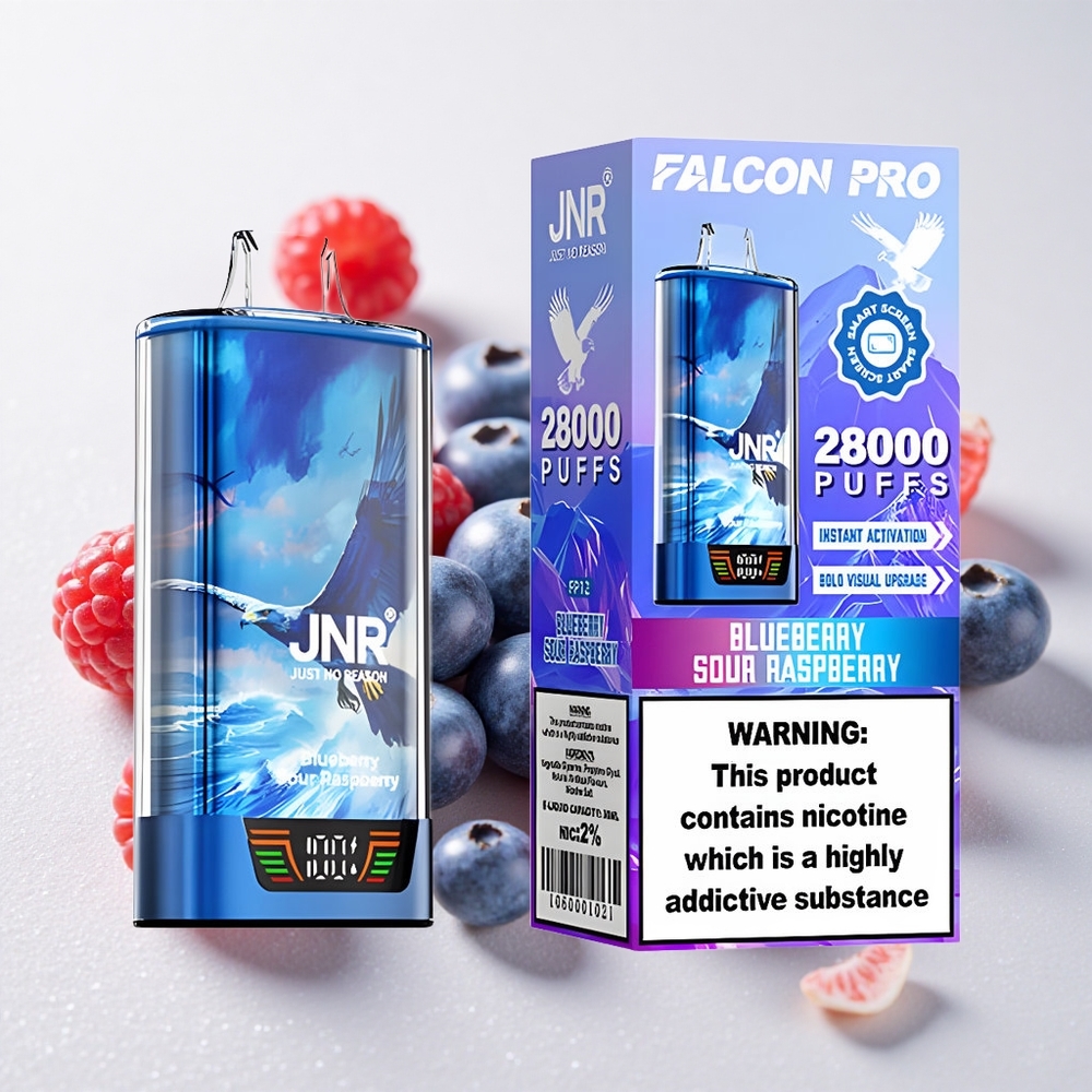 Mustikas-Hapukarva JNR Falcon Pro 28000 Ühekordne Vape 30ml eelnevalt täidetud mahutavusega