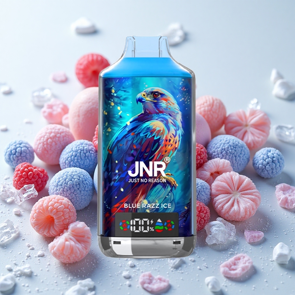 Sinine Sõstar-Jäine JNR Falcon X 18000 Puffs Dual Mesh Coil & Dual Core