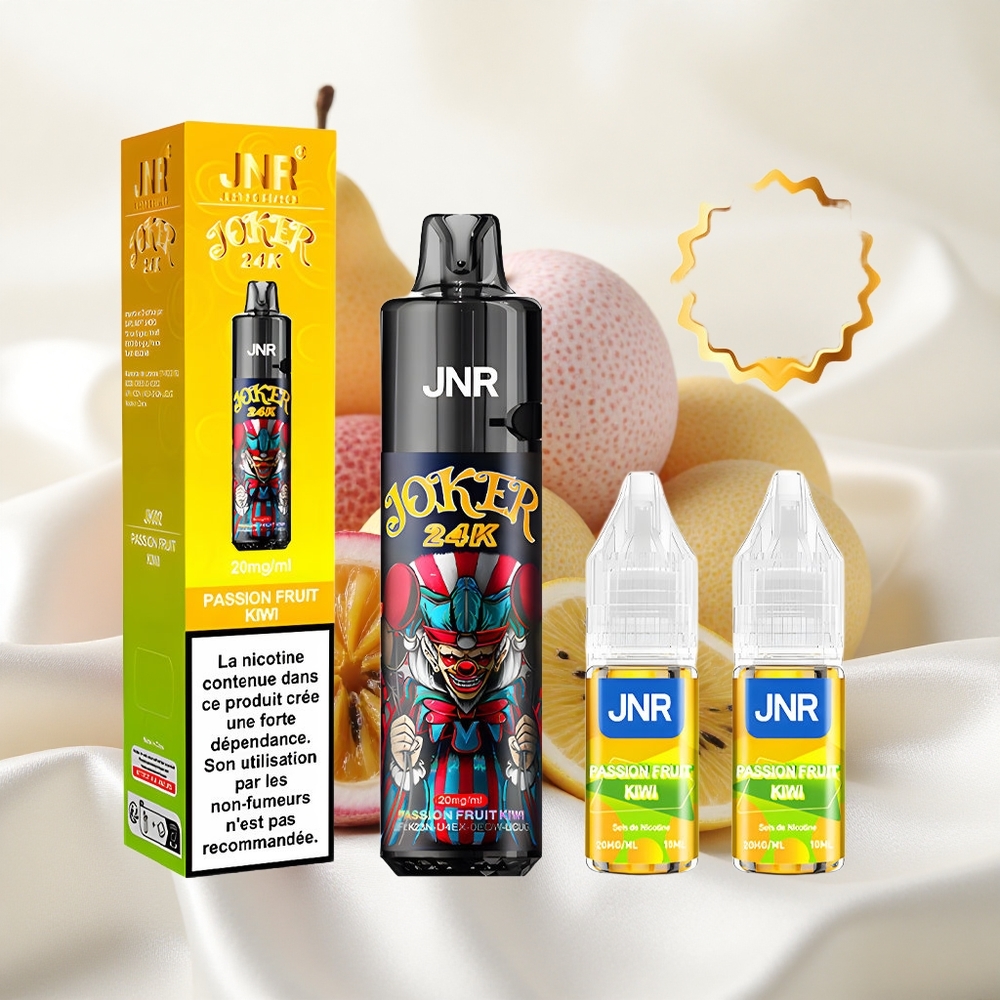 Passionifruti-Kiivi JNR Joker 24K Puffs Ühekordne Vape 800mAh aku ja 2% nikotiinisisaldus