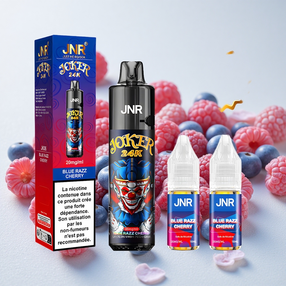 Sinine Vaarik-Kirs JNR Joker 24000 Puffs Laetav Side Refill Ühekordne Vape