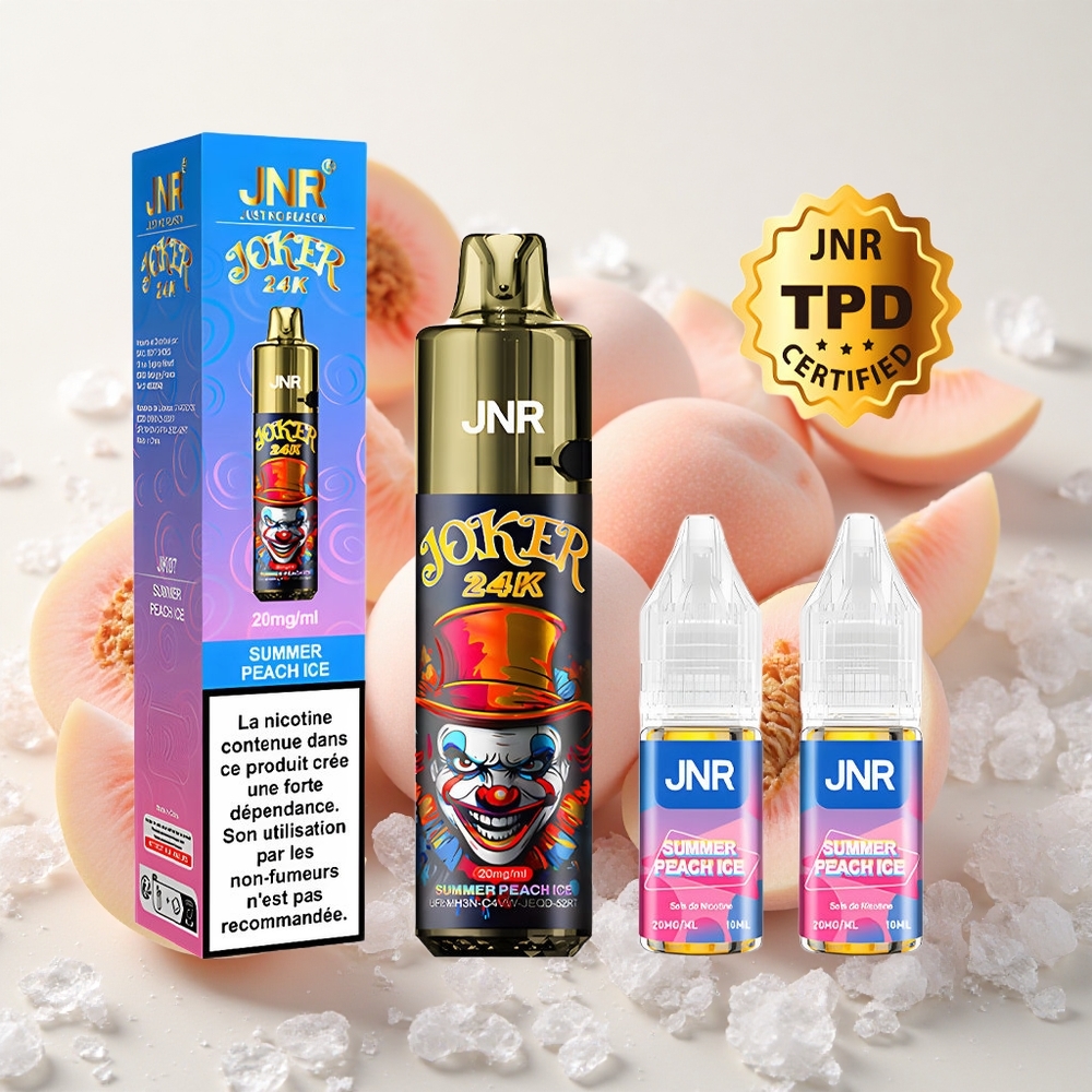 Suve Virsikujää JNR Joker 24K Puffs Ühekordne Vape 2+10ml täidetav Pod