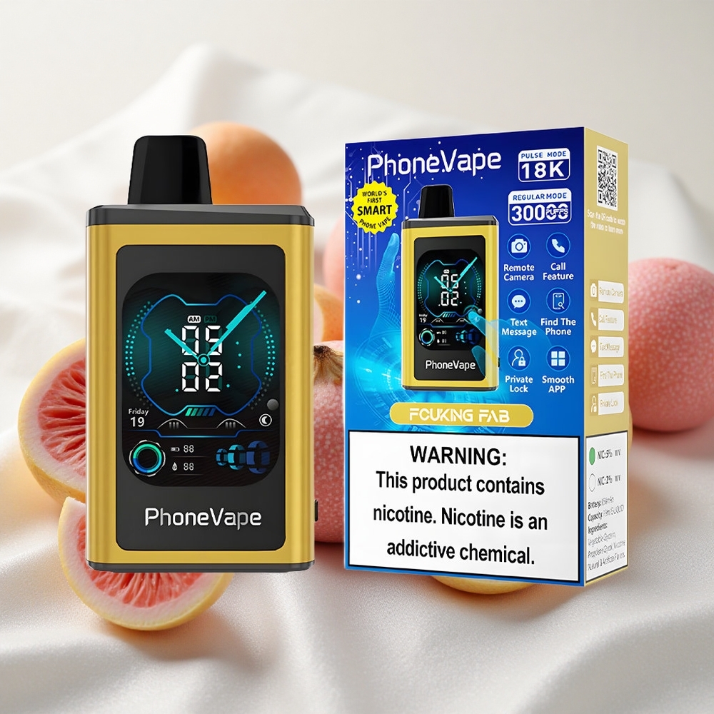 Kurati Vahva JNR PhoneVape 30000 puffi Ühekordne Vape Täiskuva Ekraaniga