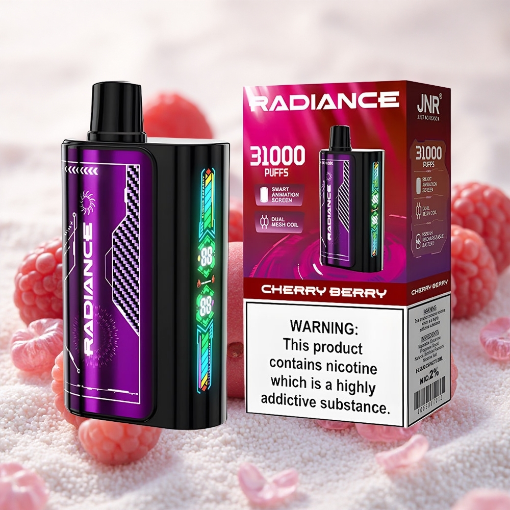 Kirss-Marja JNR Radiance 31000 Puffs Ühekordne Vape 950 mAh Laetav Aku