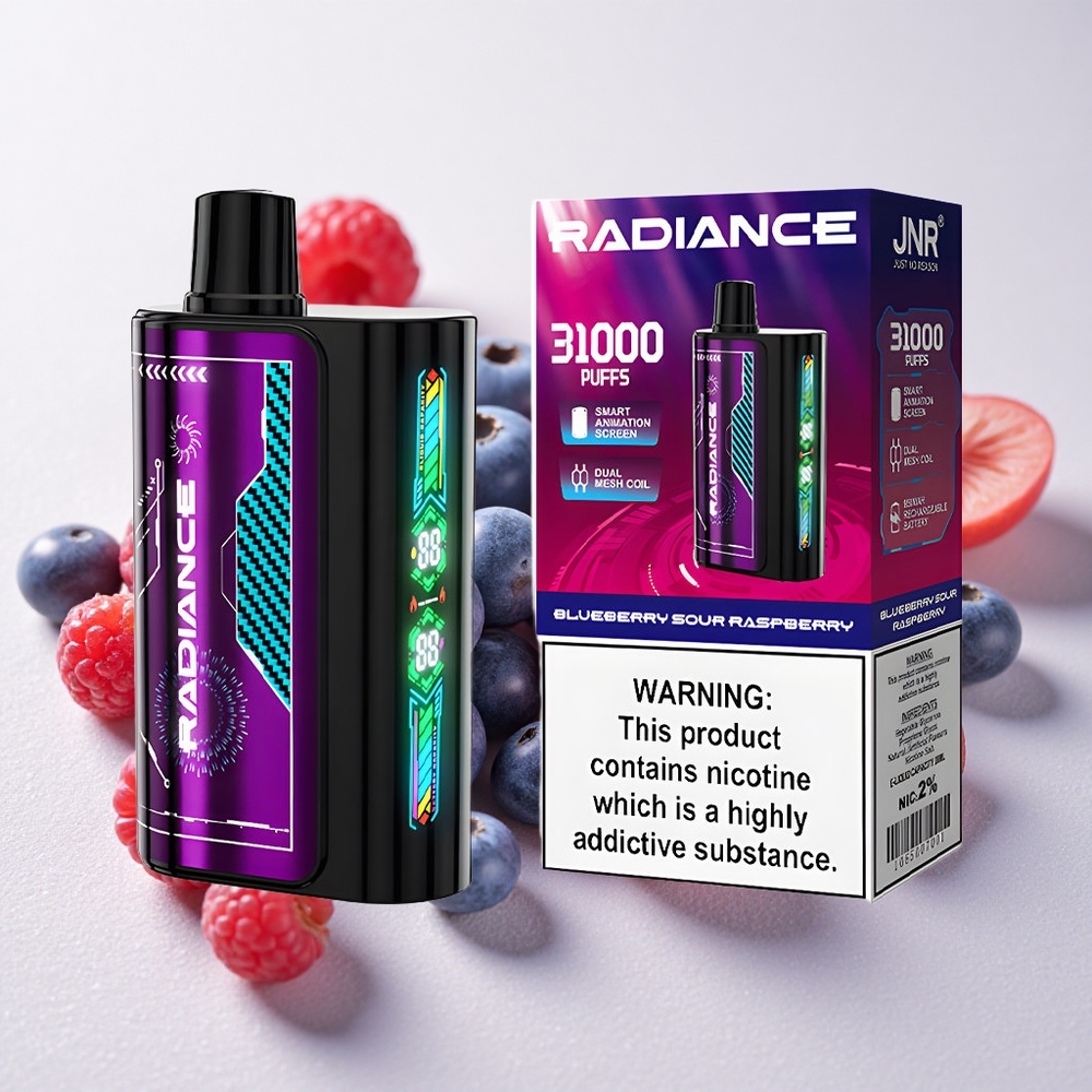 Mustika-Hapukarva JNR Radiance 31000 Puffs Ühekordne Vape Sinimustikas-Hapukapsas 28ml Nutikate Ekraaniga