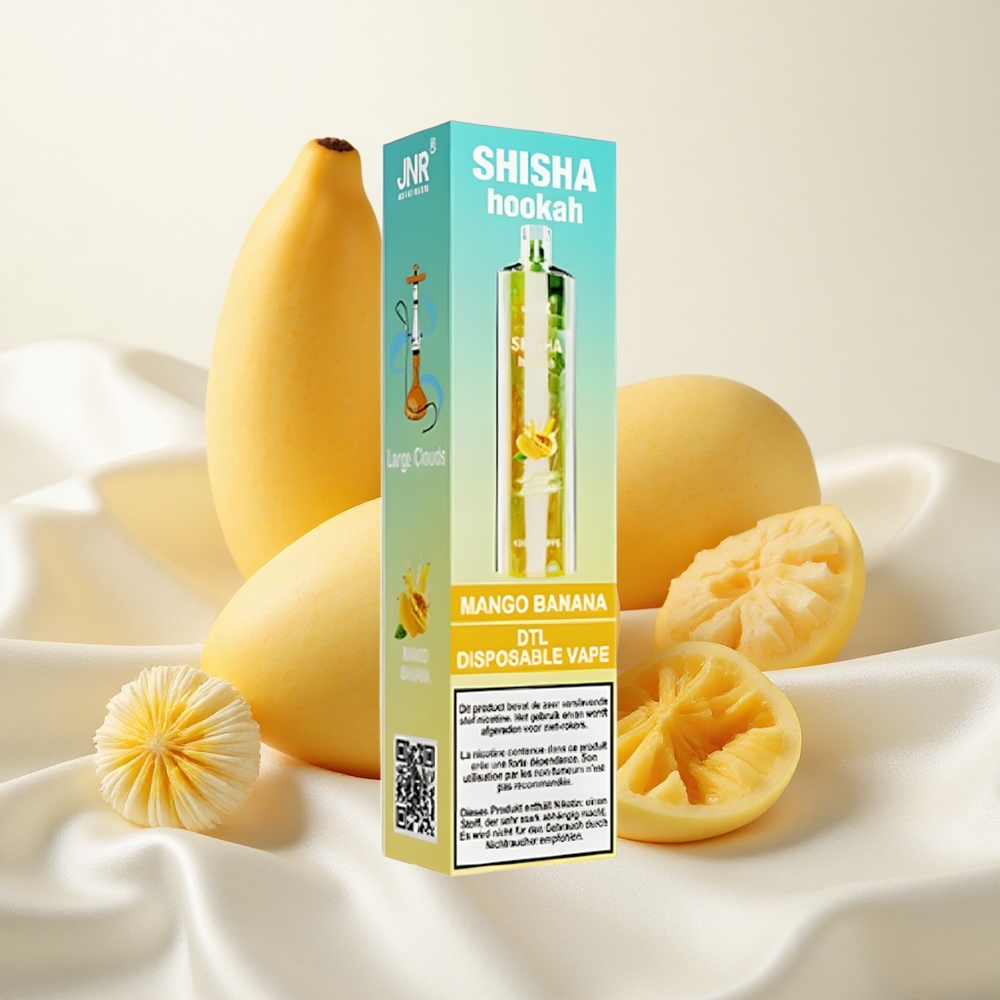 Mango-Banaan JNR Shisha Hookah 12000 Puffs 24ml e-vedelikuga 750mAh aku