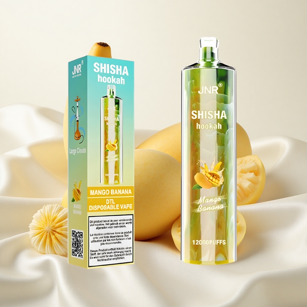 Mango-Banaan JNR Shisha Hookah 12000 Puffs 24ml e-vedelikuga 750mAh aku