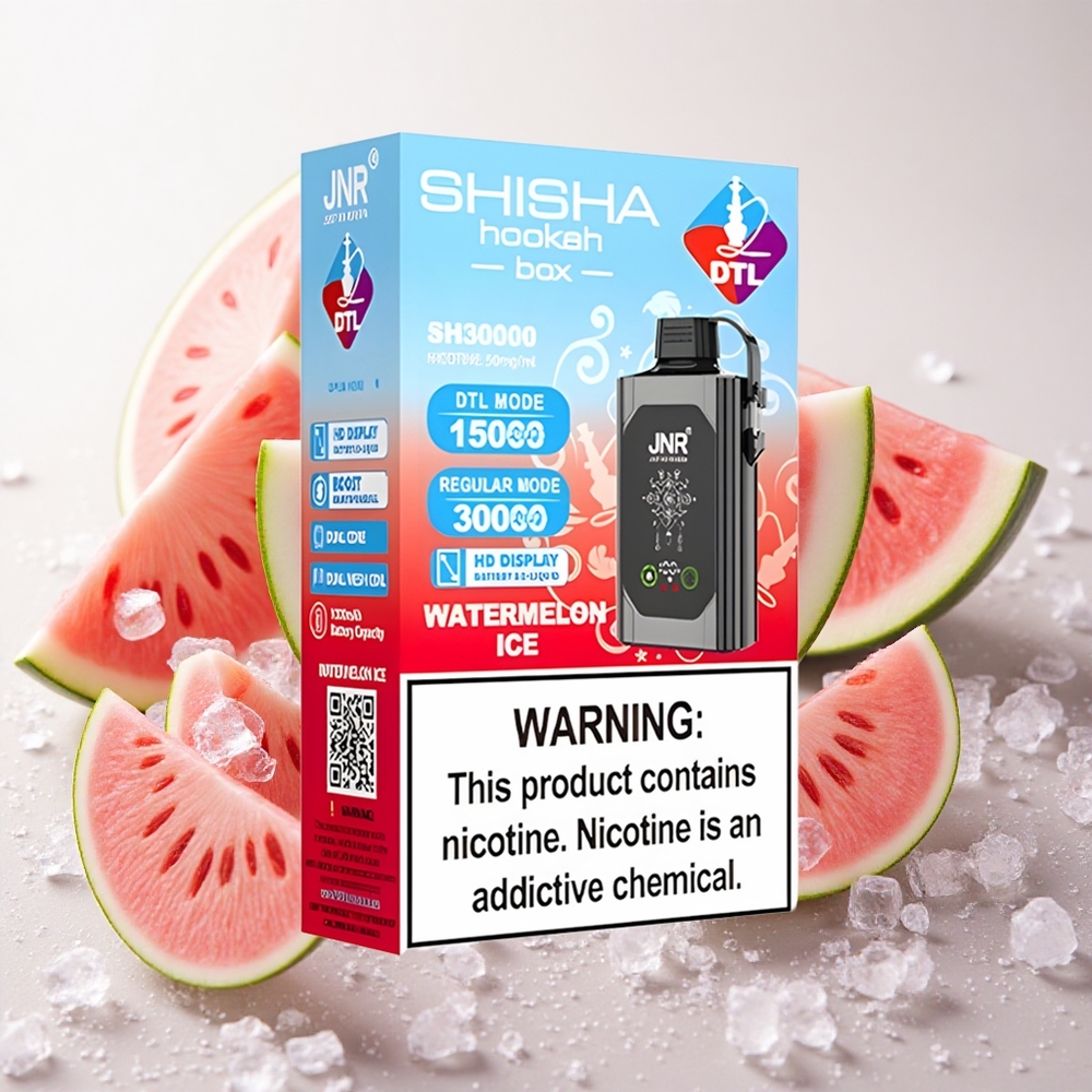 Arbuusi-Jää JNR Shisha Hookah Box 20500 Puffs Korduskasutatav Aurusti HD Ekraan, 1000mAh aku, 25ml e-vedelik