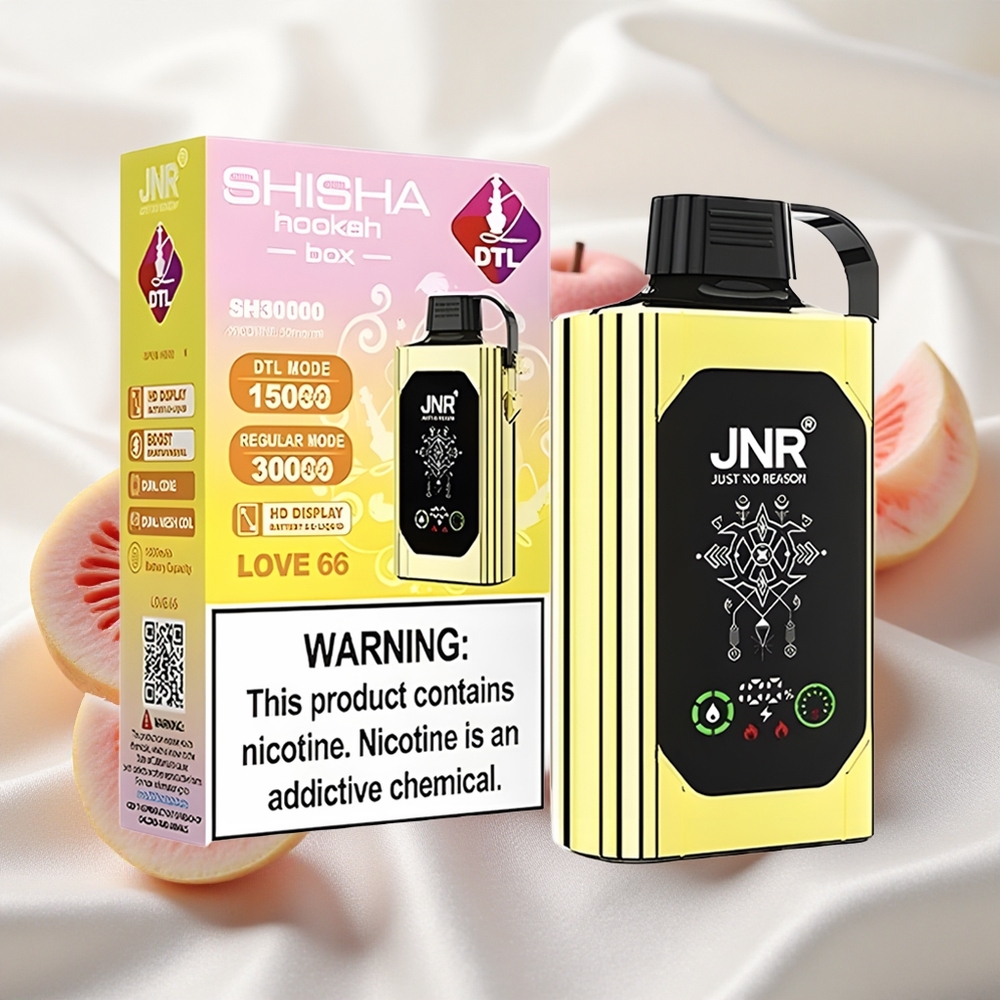 Armastuse 66 JNR Shisha Hookah Box 20500 Puffs HD Ekraaniga 1000mAh Akuga 25ml Vedelikumahtusega 0%/2%/5% Nikotiinisisaldusega Ühekordne Vape
