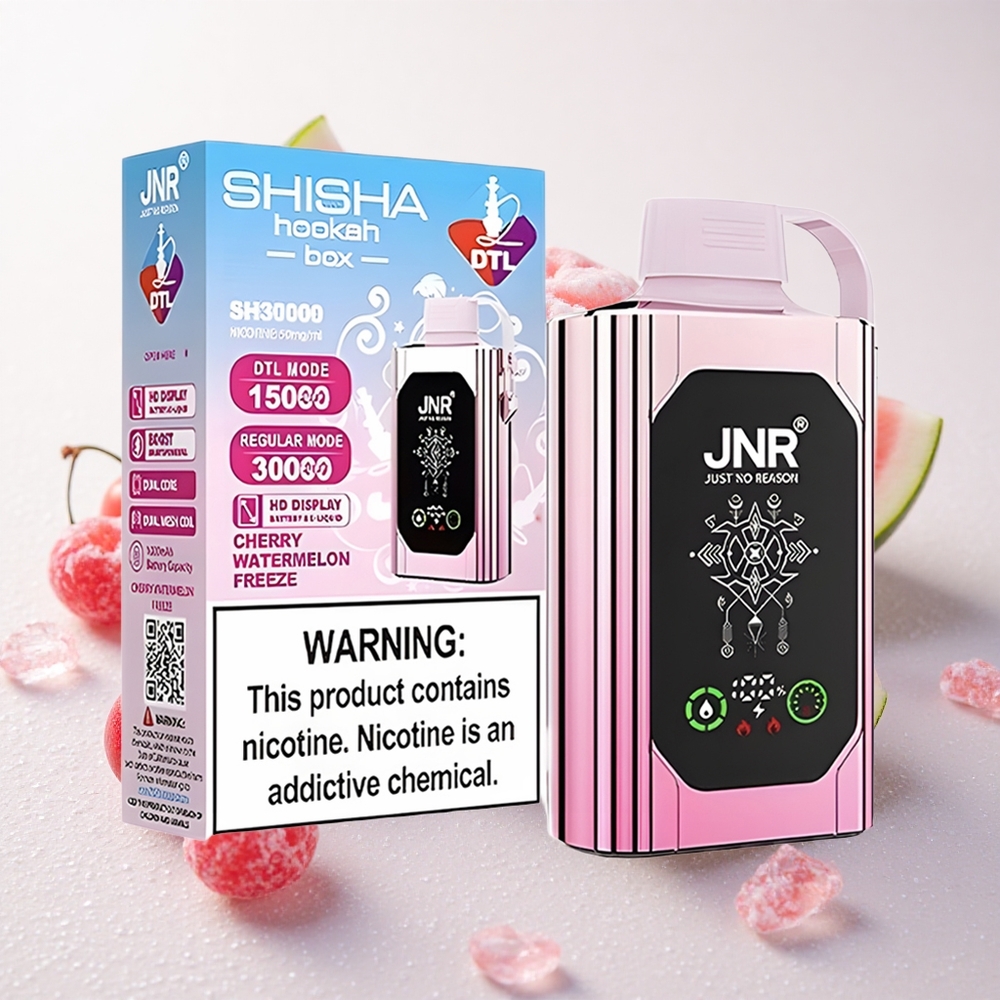 Kirsivee-Arbuusi Jahutus JNR Shisha Hookah Box 20500 Puffs Ühekordne Vape 25ml 0%, 2%, 5% Nikotiini