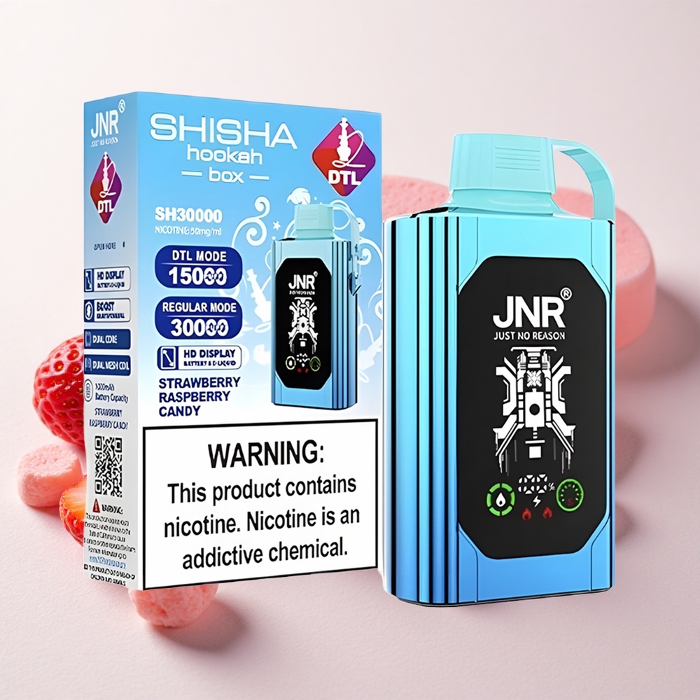 Maasika-Vaarikakomm JNR Shisha Hookah Box 20500 Puffs Ühekordne Vape 25ml 1000mAh