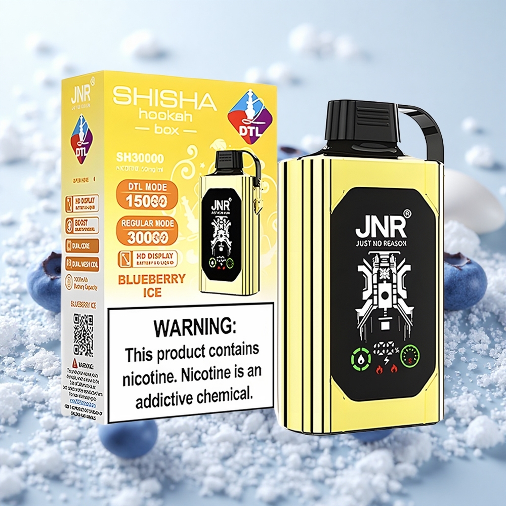 Mustika-Jää JNR Shisha Hookah Box 20500 Puffs 25ml Kahetuumaline Mähis