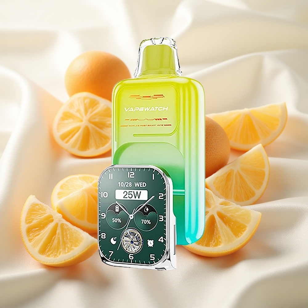 Apelsin-Mango JNR Vape Watch 30000 Puffs Ühekordne Vape Dual Mesh Coil