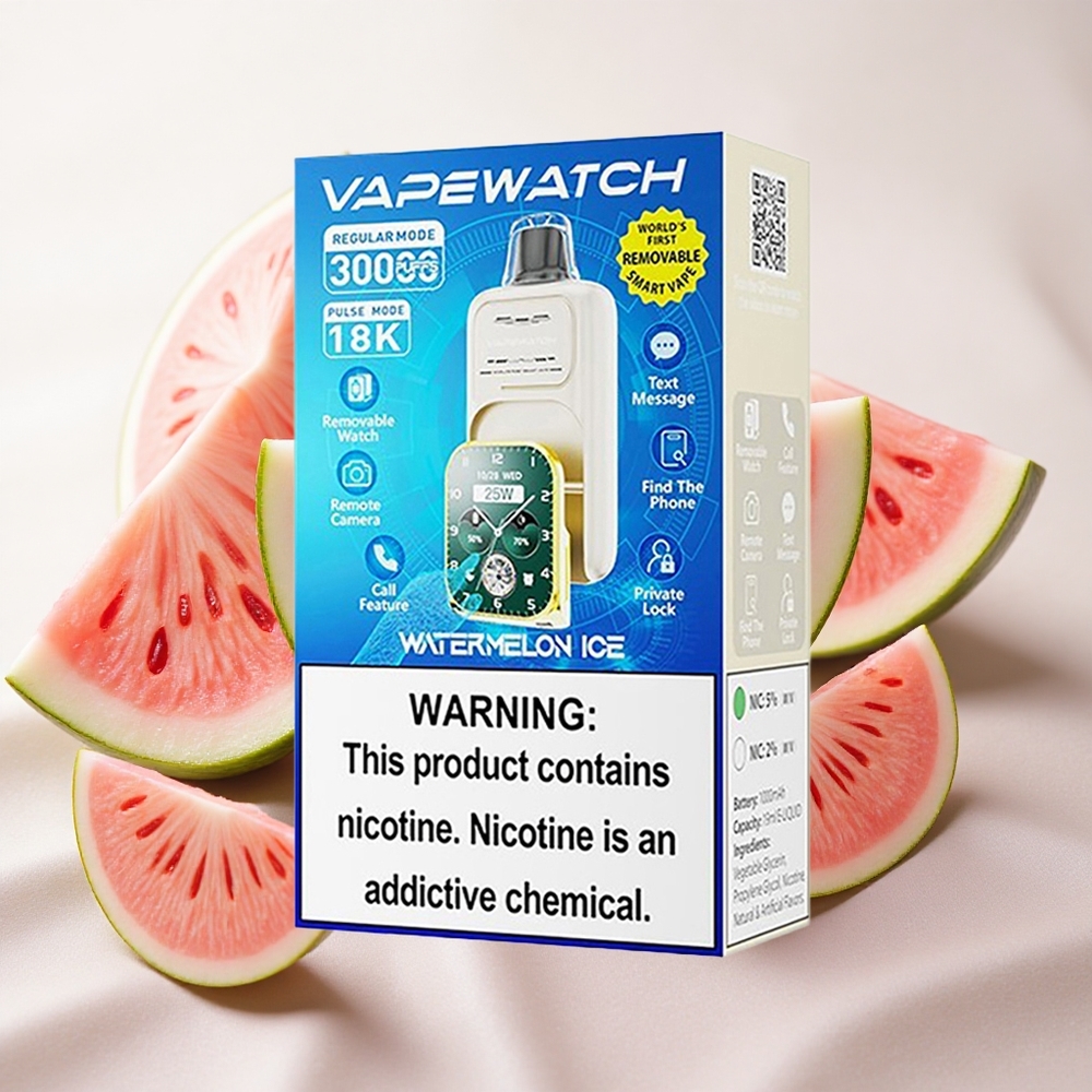 Arbuusi-Jää JNR Vape Watch 30000 Puffs Ühekordne Vape 1000mAh aku