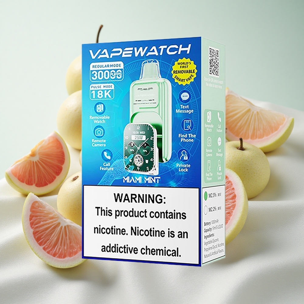 Miami Mindi JNR Vape Watch 30000 Puffs 19mL Kahekordse Võrguga Kiirelaadimine