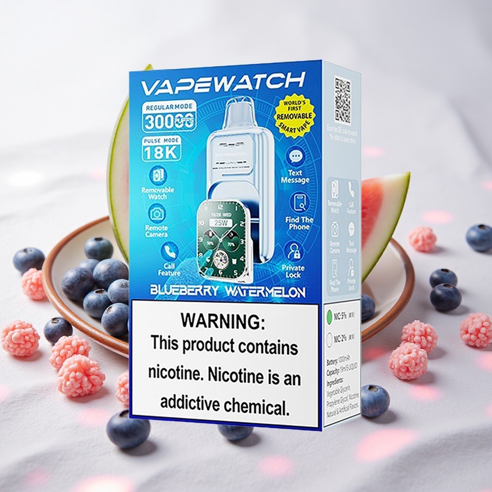 Mustika-Arbuusi JNR Vape Watch 30000 Puffs 1000mAh Kiire Laadimine