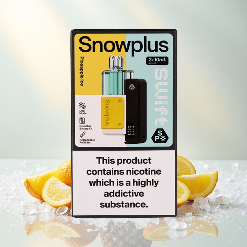 Ananassi jää Snowplus Swift 5000 Puffs eelvalmistatud podikomplekt 2% nikotiini 1000 mAh aku