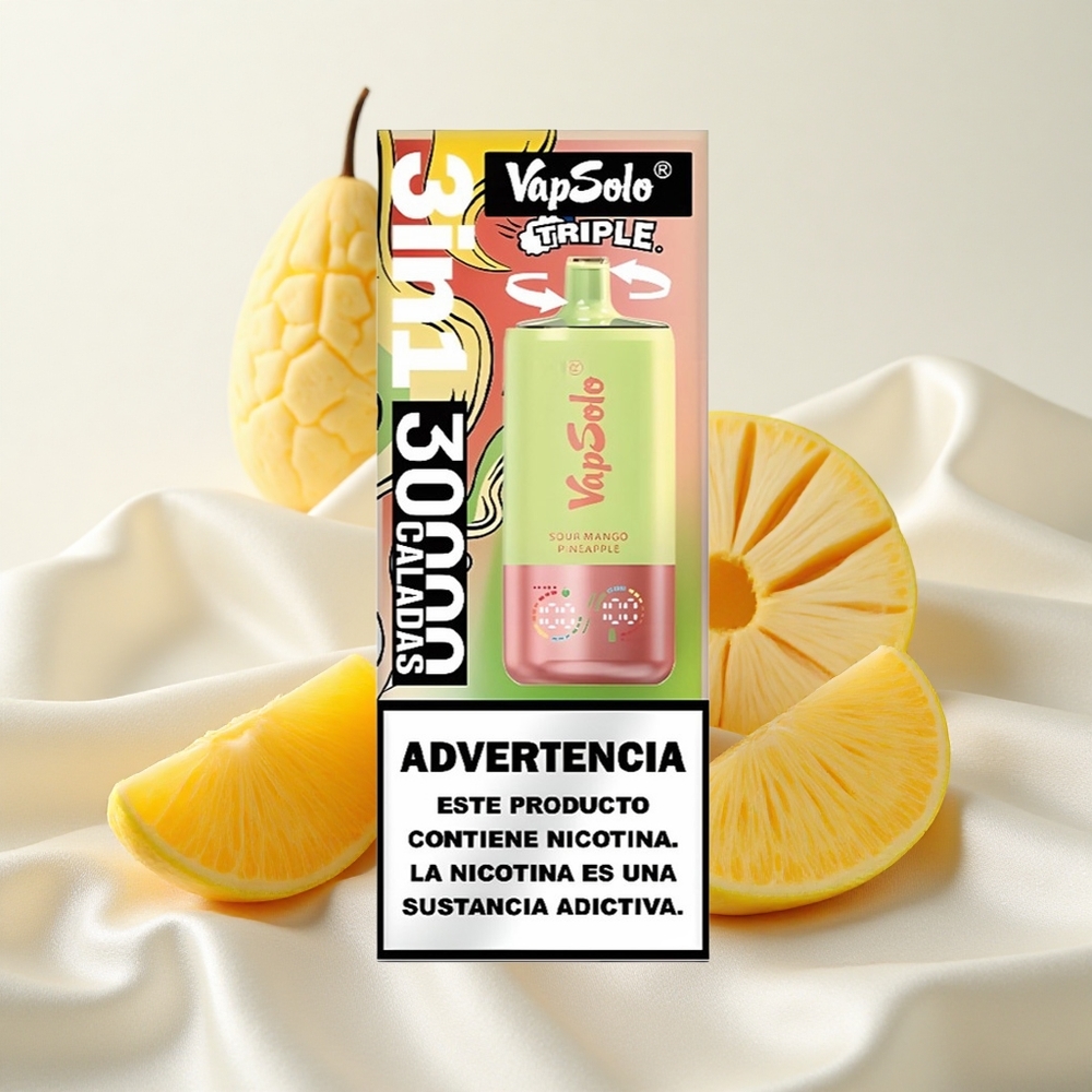 Hapu Mango-Ananass Vapsolo Triple 3 suud 30000 tõmmet 40ml vedelik