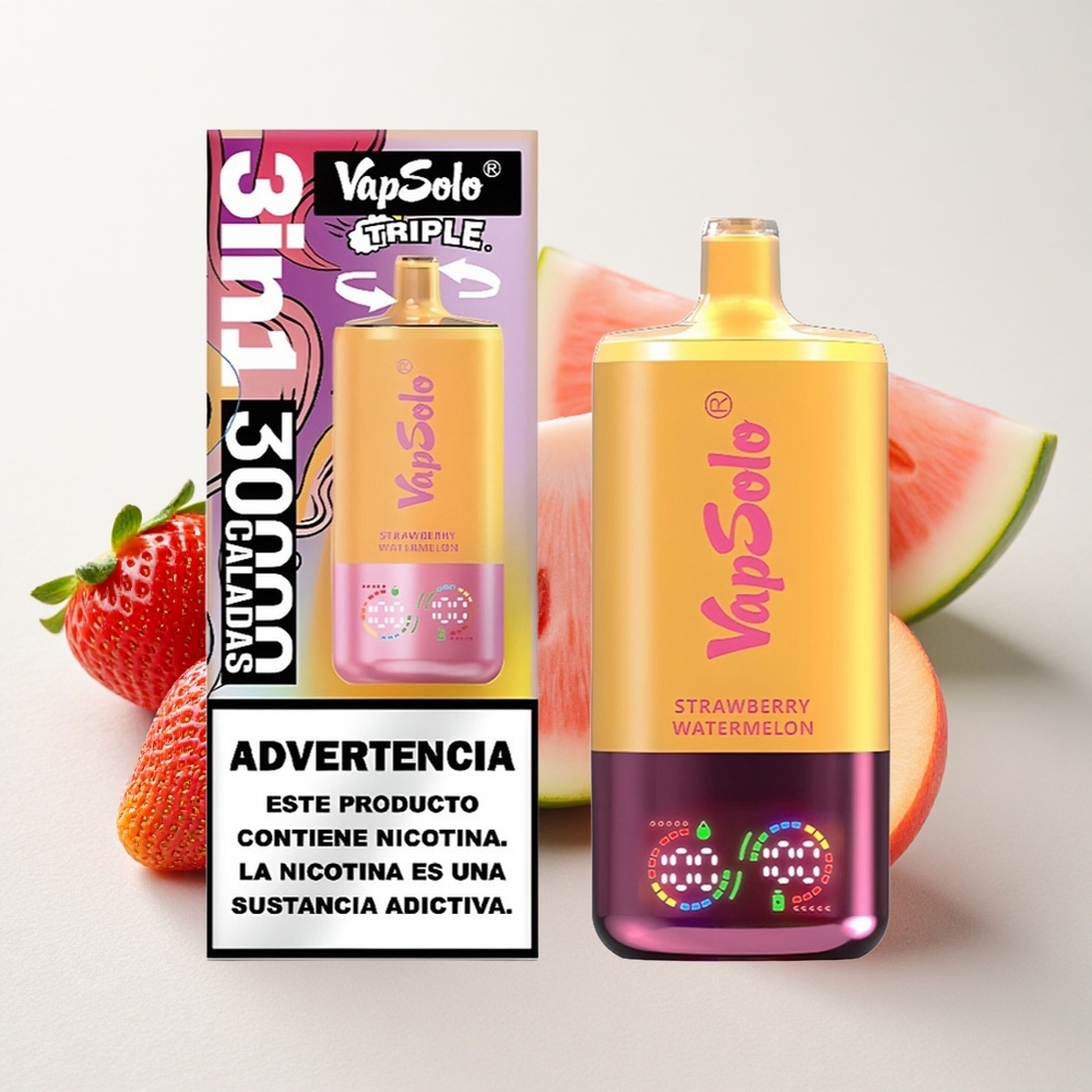 Maasikas-Arbuusi & Virsik-Pirsi VapSolo Triple 3-suudlusega 30000 Tilku