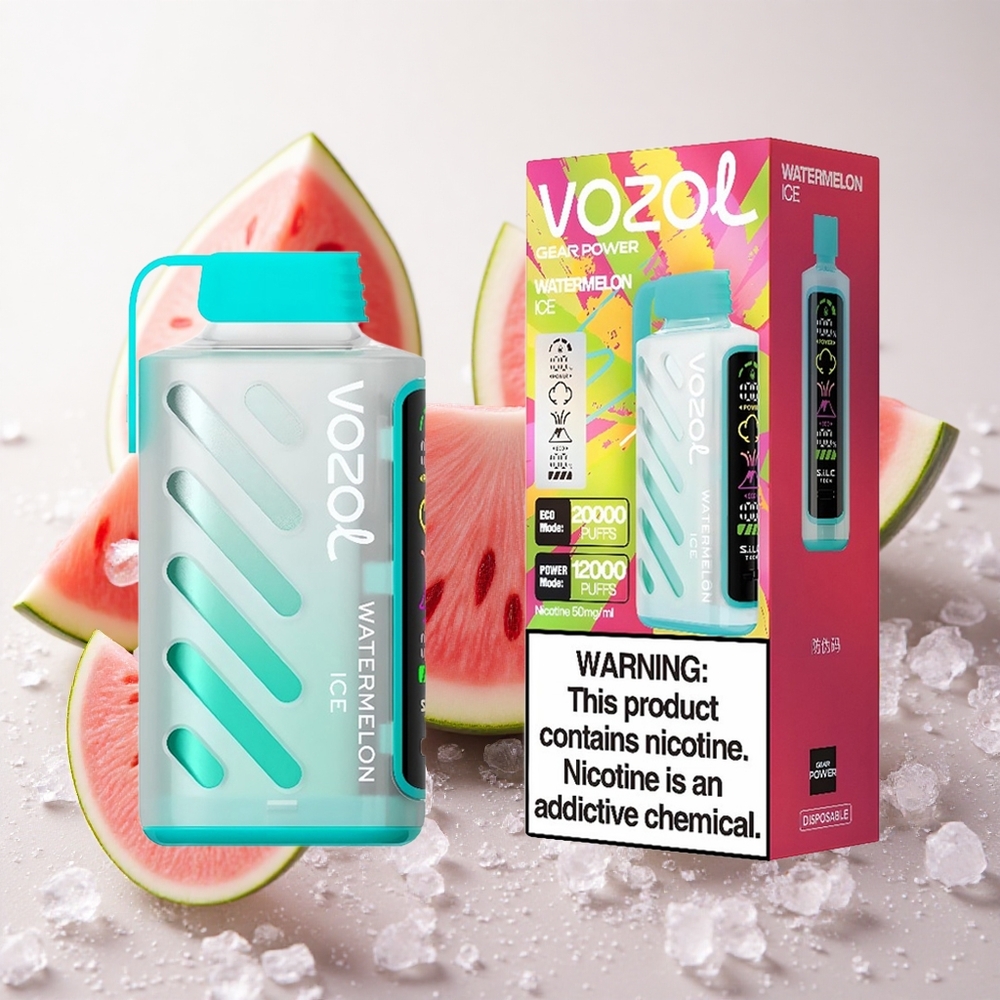 Arbuusi-Jää VOZOL Gear Power 20000 Puffs 20mL Dual Mesh Coil