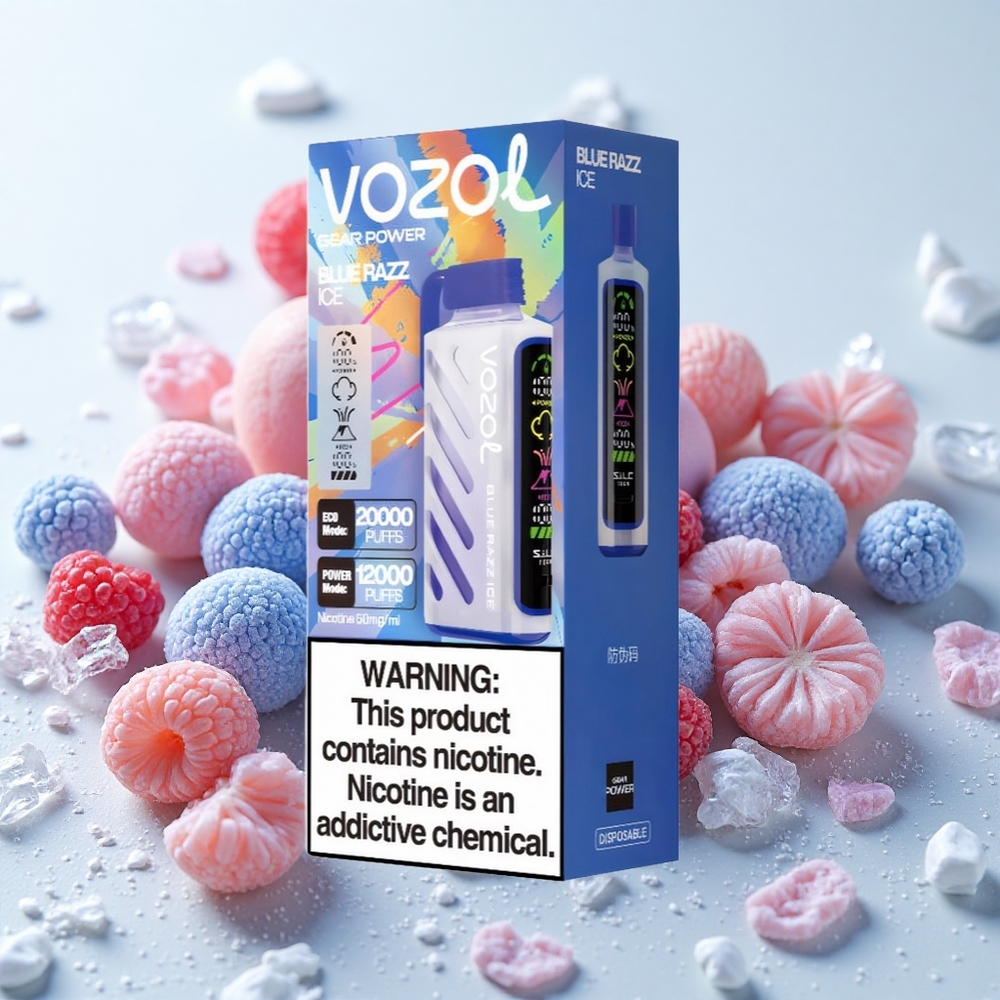 Sinine Sõstar-Jää VOZOL Gear Power 20000 Puffs 20mL Dual Mesh Coil