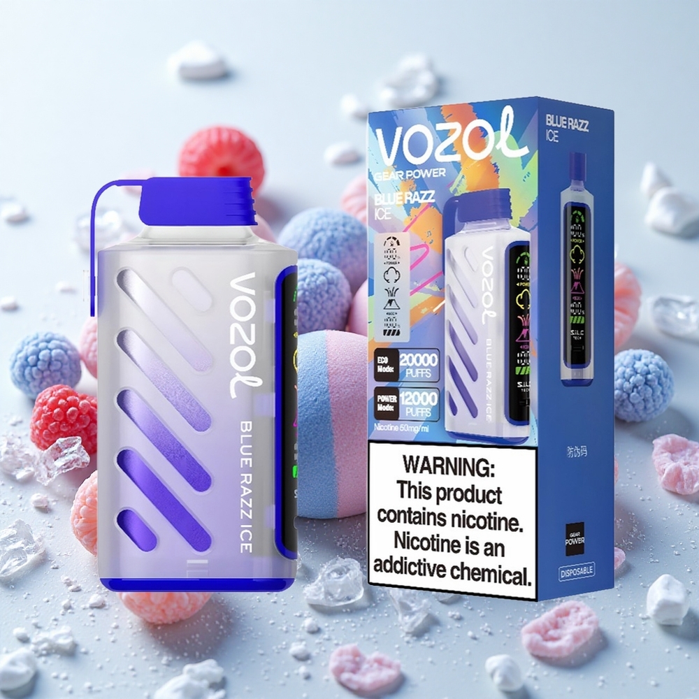 Sinine Sõstar-Jää VOZOL Gear Power 20000 Puffs 20mL Dual Mesh Coil