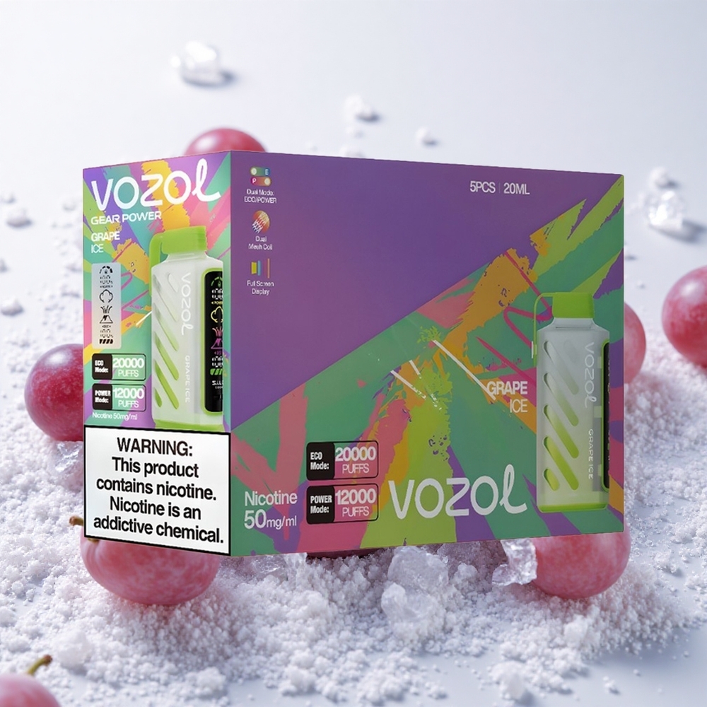 Viinamarja-Jää VOZOL Gear Power 20000 Puffs Dual Mesh Coil