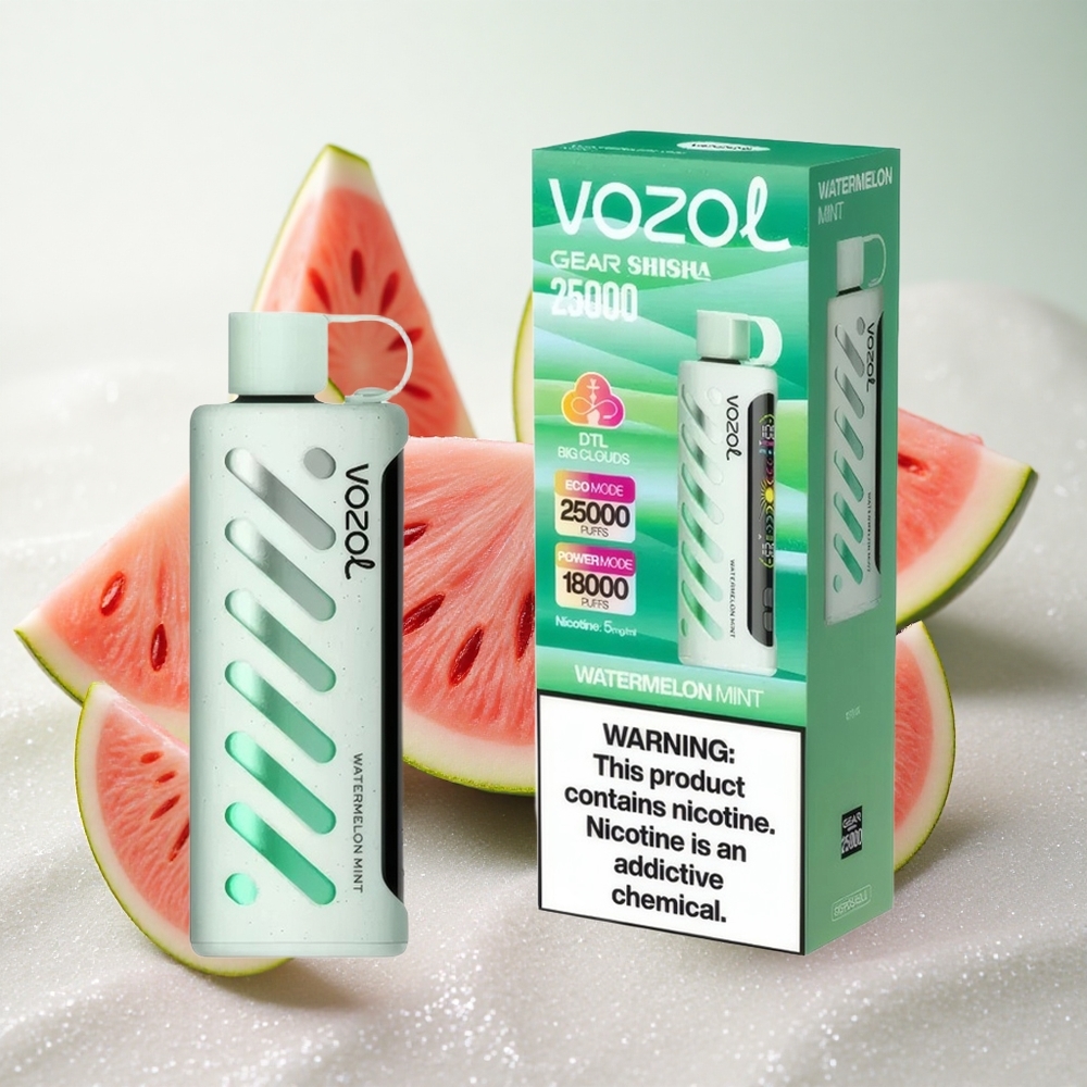 Arbuusi-Münt VOZOL Gear Shisha 25000 Puffs Ühekordne Vape 1000mAh aku