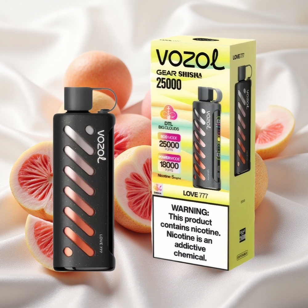 Armastus 777 VOZOL Gear Shisha 25000 Sooke Dual Mesh Režiimid 5mg/ml Nikotiini