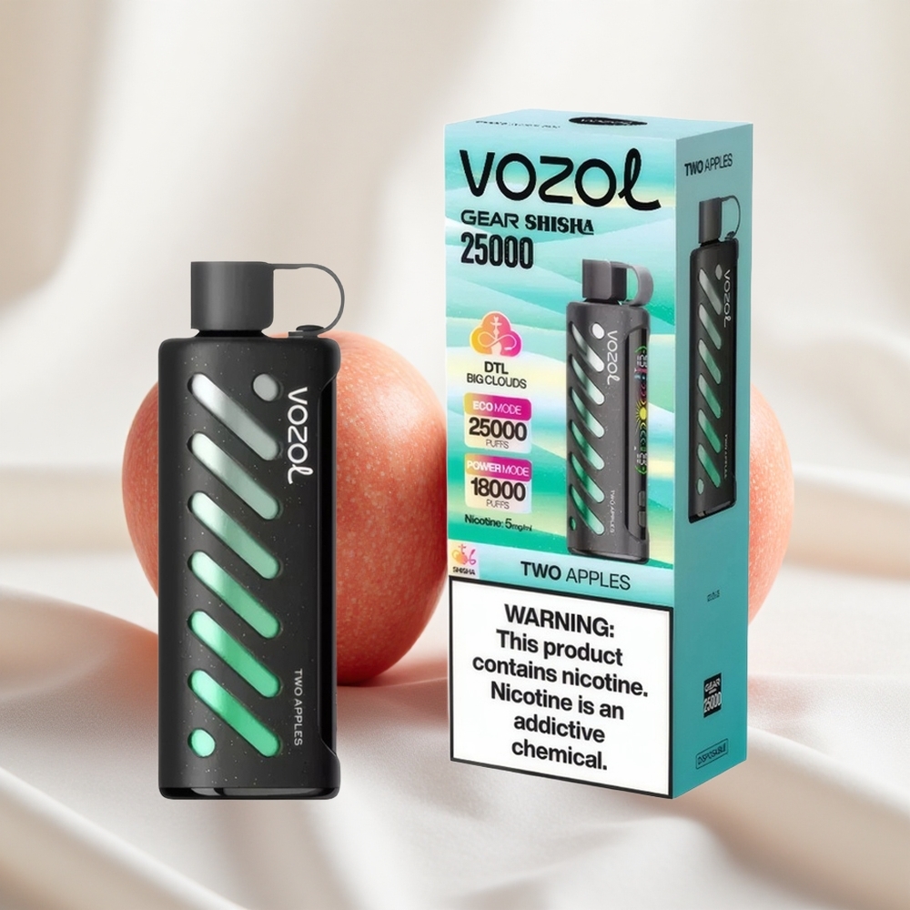 Kaks Õuna VOZOL Gear Shisha 25000 Sõmud Kahekordse Võrguga