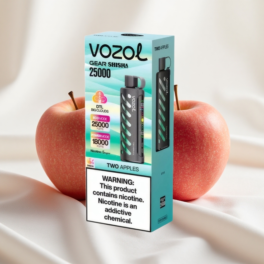 Kaks Õuna VOZOL Gear Shisha 25000 Sõmud Kahekordse Võrguga