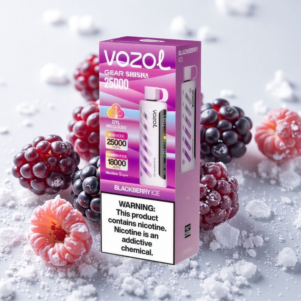Mustika-Jää VOZOL Gear Shisha 25000 Pihustuska Dual Mesh Režiimid