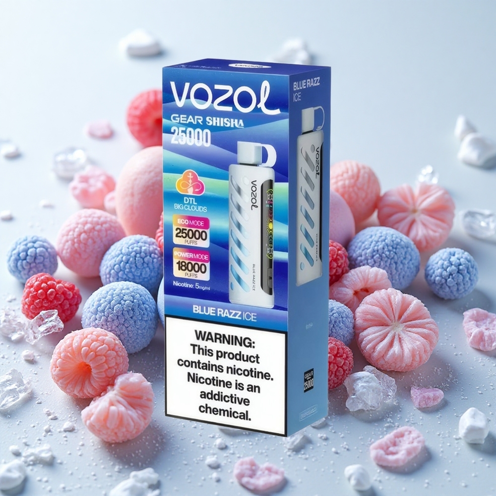 Sinine Sõstar-Jää VOZOL Gear Shisha 25000 Puffi 1000mAh aku